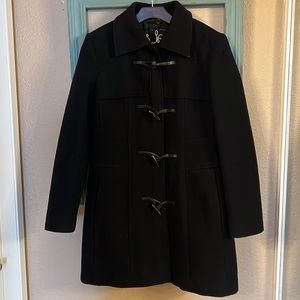 Banana Republic Black Wool Pea Coat Fur M